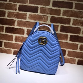 GG Marmont quilted leather backpack blue 476671