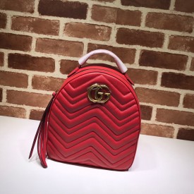 GG Marmont quilted leather backpack red 476671