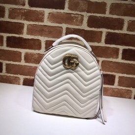 GG Marmont quilted leather backpack white 476671