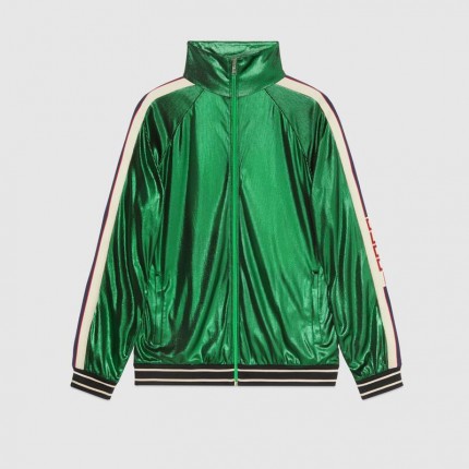 Gucci Oversize laminated jersey jacket 545652