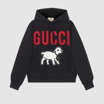 569828 Oversize sweatshirt with Gucci lamb