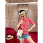 Gucci gg cherry jacquard wool knit top 583466