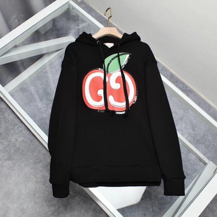 Gucci Hooded sweatshirt with GG apple print 610160 Black