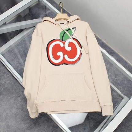 Gucci Hooded sweatshirt with GG apple print 610160 White