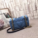 Gucci marmont chain embroidery denim bag 446744