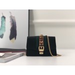 Gucci Sylvie leather super mini bag 494646 black