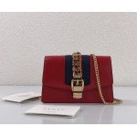 Gucci Sylvie leather super mini bag 494646 red