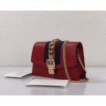 Gucci Sylvie leather super mini bag 494646 red