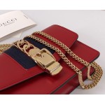 Gucci Sylvie leather super mini bag 494646 red