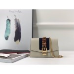 Gucci Sylvie leather super mini bag 494646 white