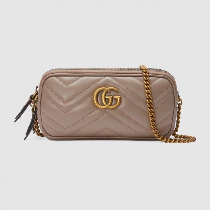 Gucci GG Marmont mini chain bag 546581 dusty pink