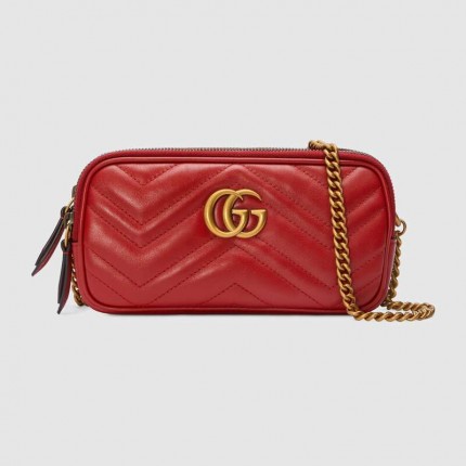 Gucci GG Marmont mini chain bag 546581 red