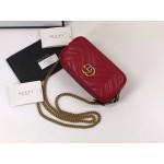 Gucci GG Marmont mini chain bag 546581 red