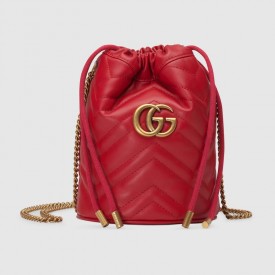 Gucci GG Marmont mini bucket bag red 575163