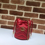 Gucci GG Marmont mini bucket bag red 575163