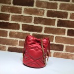 Gucci GG Marmont mini bucket bag red 575163