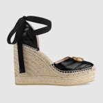 Gucci Leather platform espadrille black 573023