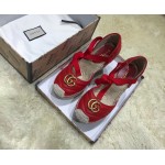 Gucci Leather platform espadrille red 573023