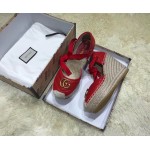 Gucci Leather platform espadrille red 573023