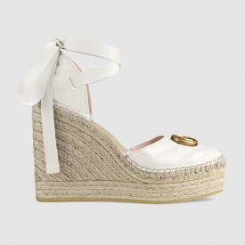 Gucci Leather platform espadrille white 573023