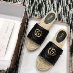 Gucci Leather espadrille sandal black 573028