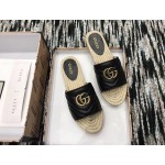 Gucci Leather espadrille sandal black 573028