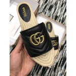 Gucci Leather espadrille sandal black 573028