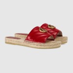 Gucci Leather espadrille sandal red 573028