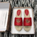 Gucci Leather espadrille sandal red 573028