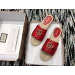 Gucci Leather espadrille sandal red 573028