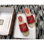 Gucci Leather espadrille sandal red 573028