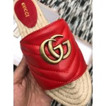 Gucci Leather espadrille sandal red 573028