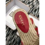 Gucci Leather espadrille sandal red 573028