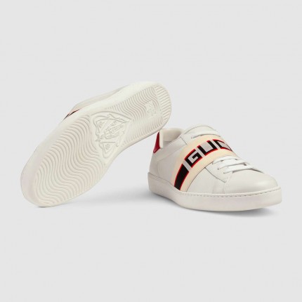 Gucci stripe leather sneaker 523469 white