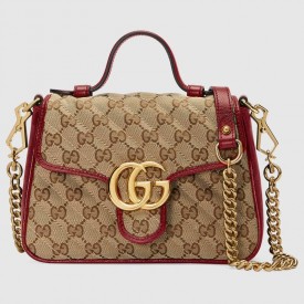 Gucci GG Marmont mini top handle bag 583571 red