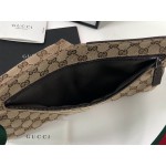 GUCCI Bum Bag Black Canvas GG beige 28566