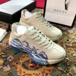 Gucci Rhyton leather sneaker with wave 576052