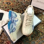 Gucci Rhyton leather sneaker with wave 576052