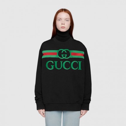 Gucci Oversize sweatshirt with Gucci logo black 469250