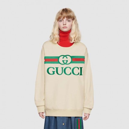 Gucci Oversize sweatshirt with Gucci logo white 469250