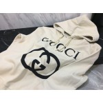 475374 Gucci Hooded sweatshirt with Interlocking G white