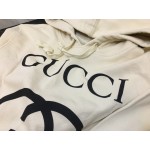 475374 Gucci Hooded sweatshirt with Interlocking G white