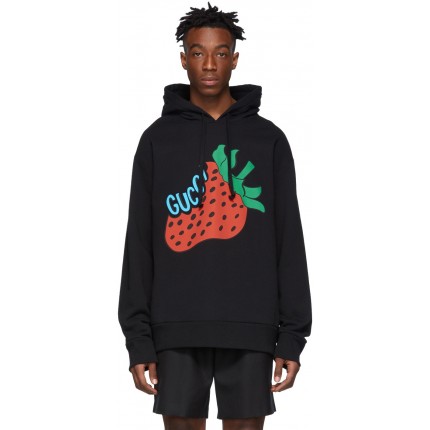 Gucci Sweatshirt with Gucci Strawberry print black 475374