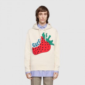 Gucci Sweatshirt with Gucci Strawberry print white 475374