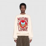 Gucci Oversize sweatshirt with cat print white 562199