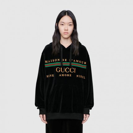 Gucci Oversize sweatshirt with Gucci embroidery 595773