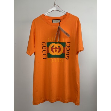 Gucci logo print T-shirt orange 493117