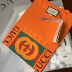 Gucci logo print T-shirt orange 493117