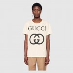 Gucci Oversize T-shirt with Interlocking G white 493117