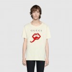 Gucci Oversize t-shirt with mouth white 493117